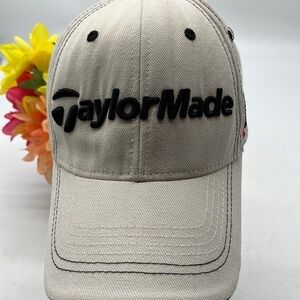 Taylor Made White Black Baseball Hat. HT0085A